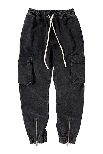 Military Drawstring Zip Cargo Trousers Fashion